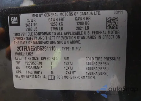 2011 GMC Terrain Slt-1 z USA, uszkodzony, nr VIN 2CTFLVE51B6381116